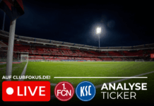 LIVE: FCN gegen KSC im Analyse-Ticker auf CLUBFOKUS.de 1. FC Nürnberg FCN News Analyse CLUBFOKUS Live Stream Ticker Taktik 2. Bundesliga KSC Karlsruher SC